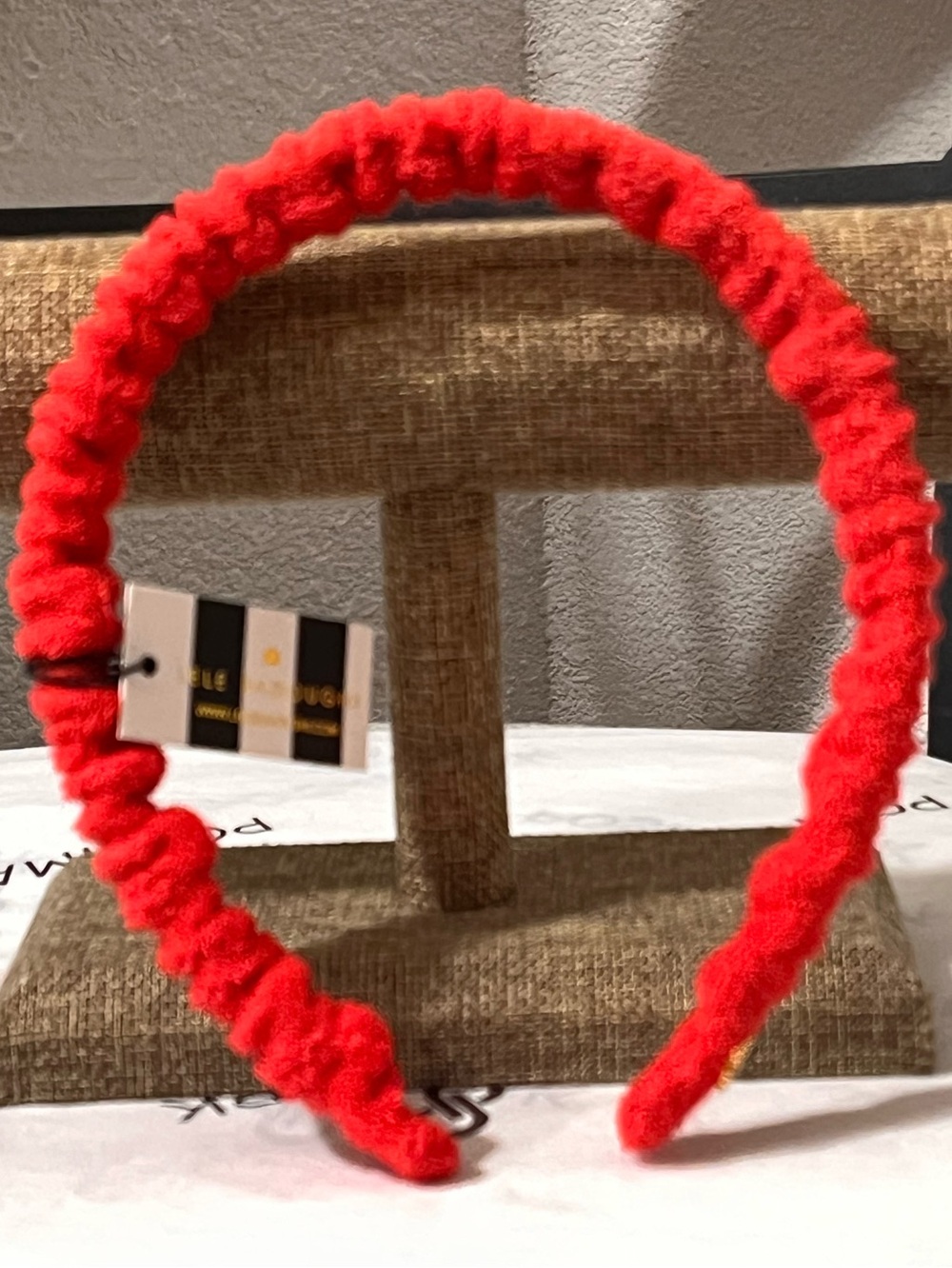 LELE SADOUGHI NWT AUTHENTIC JESSIE TERRY CLOHES LADYBUG RED RUCHED HEADBAND
